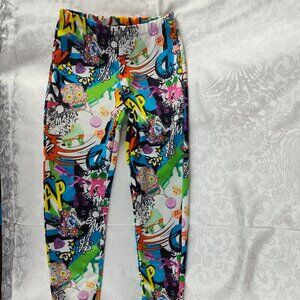 Forever 21 Comics Pop Art Multicolor Pattern Leggings Size S
